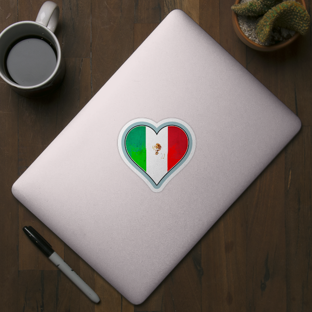 Mexican and Italian Heart Mix Heritage Flag by Just Rep It!!